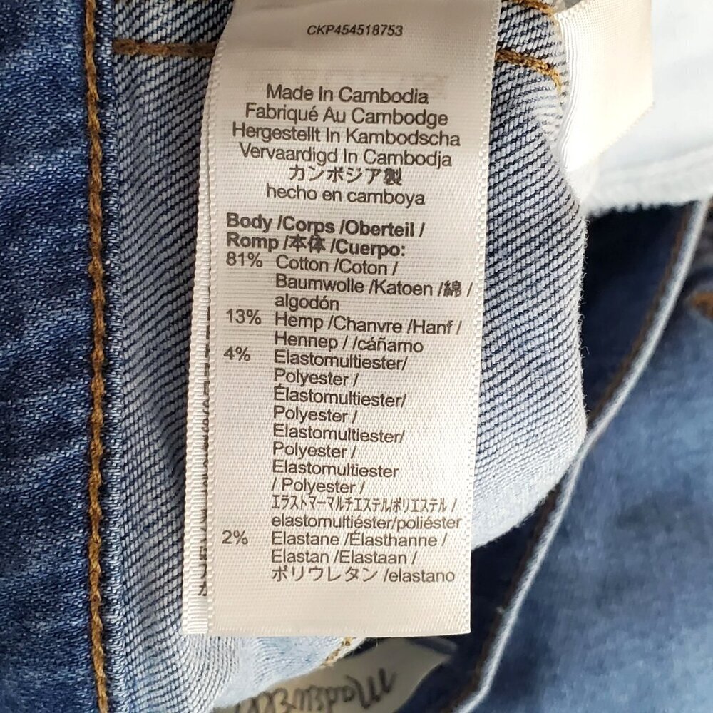 Madewell Blue Denim Skinny Crop Jeans Womens Size 26 High Rise 28x25 - Picture 11 of 14